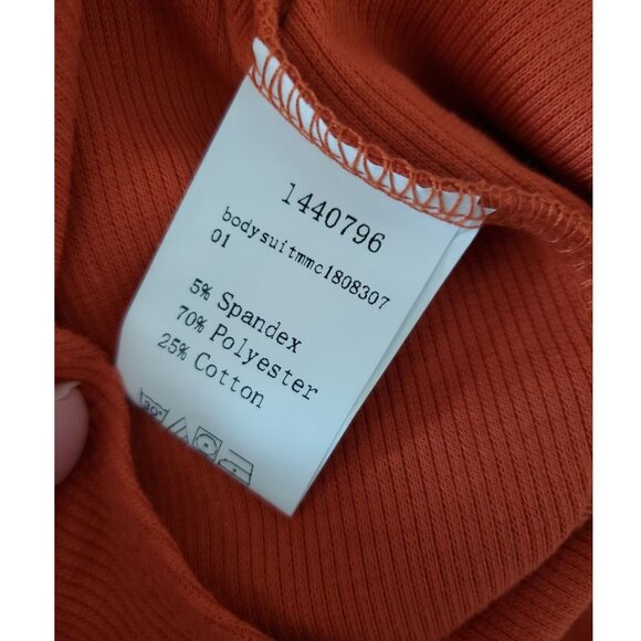 Shein ribbed boat neck bodysuit Large Orange - Picture 8 of 9